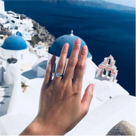 Example of a diamond on hand on vacation in Europe